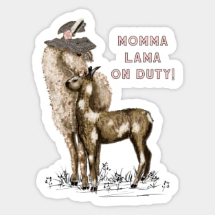 Momma Lama on Duty! Sticker